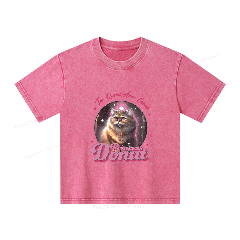 Pagewings Princess Donut Unisex Kids Washed T-shirt
