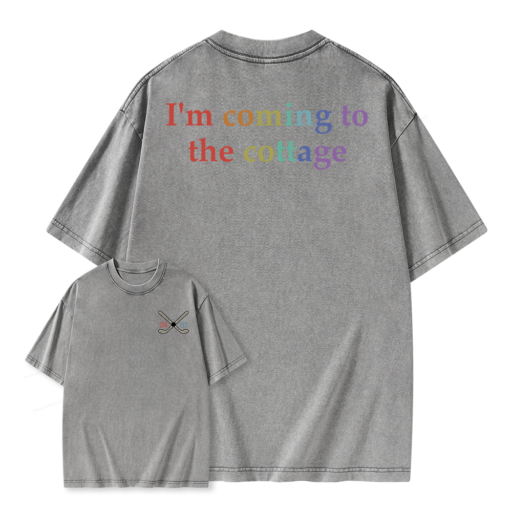 Pagewings I'm Coming To The Cottage Unisex Washed T-shirt