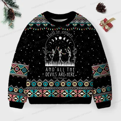 Pagewings Hell Is Empty And All The Devils Are Here Unisex Ugly Knit Sweatshirt