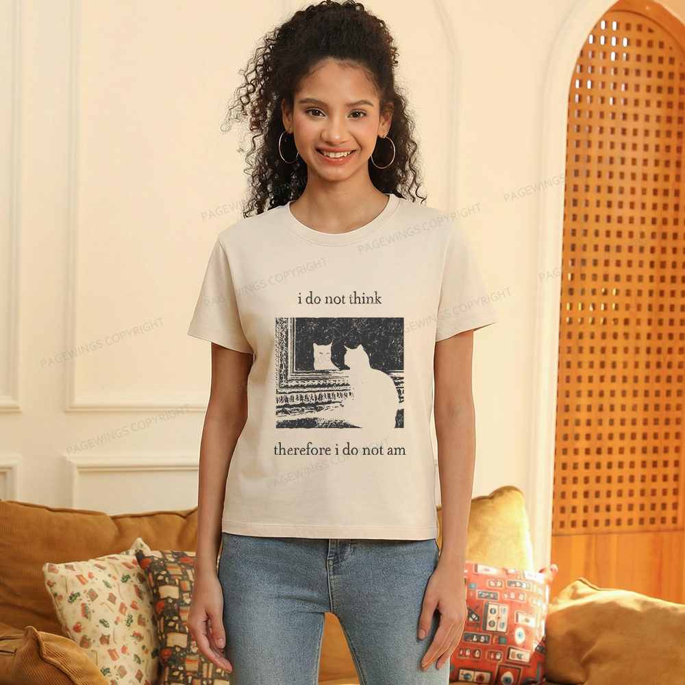 Pagewings I Do Not Think Therefore I Do Not Am Women's Washed T-shirt