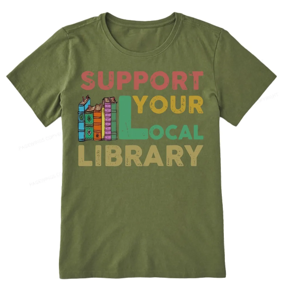 Pagewings Support Your Local Library Unisex Classic T-shirt