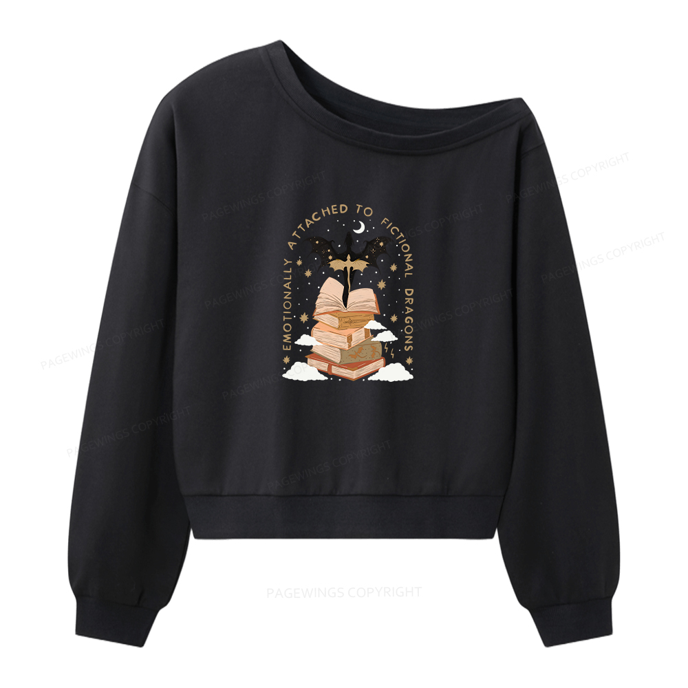 Pagewings Fantasy Romance Reader Gift Romantacy Women Off Shoulder Sweatshirt