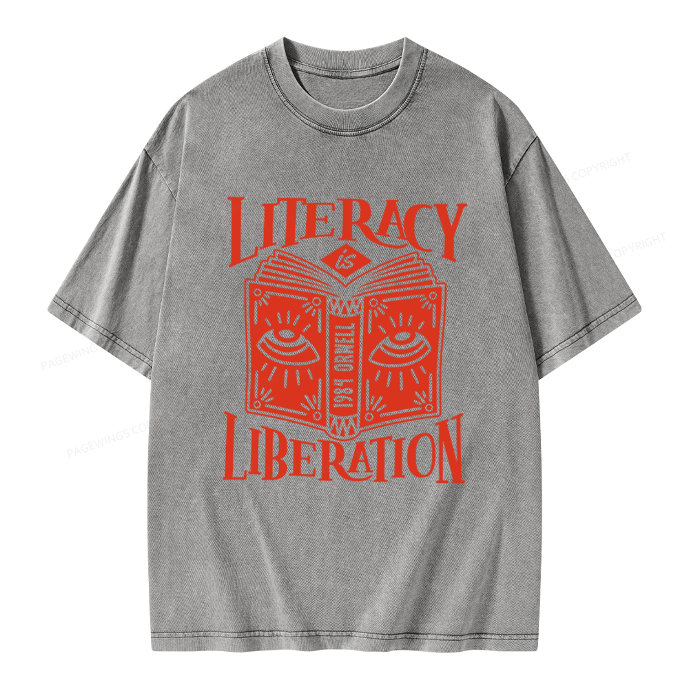 Pagewings Dystopian Book Lovers Unisex Washed T-shirt