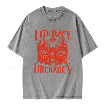 Pagewings Dystopian Book Lovers Unisex Washed T-shirt