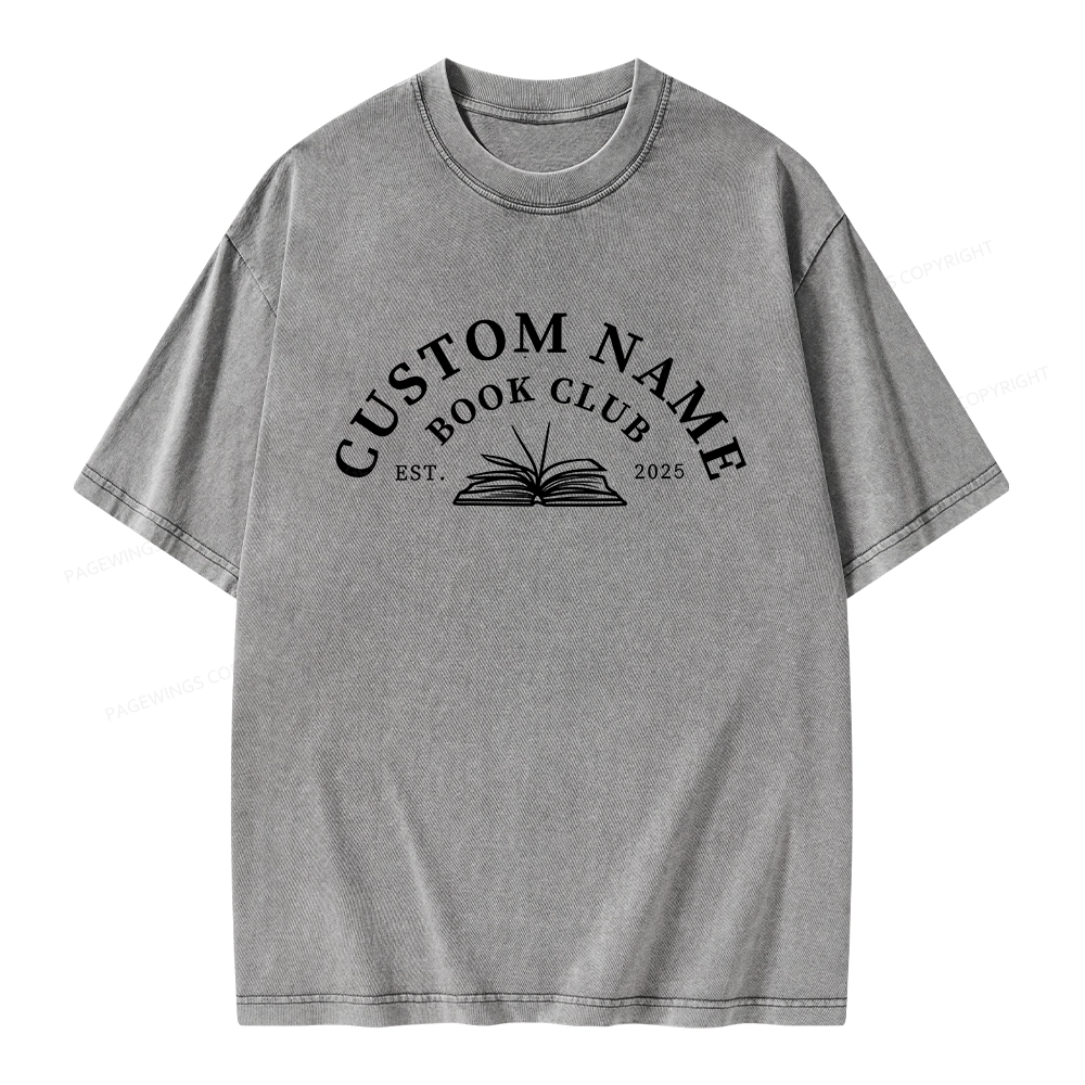 Pagewings Personalized Custom Book Club Unisex Washed T-shirt