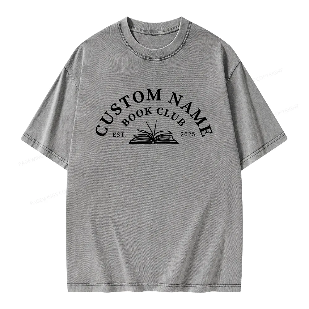 Pagewings Personalized Custom Book Club Unisex Washed T-shirt