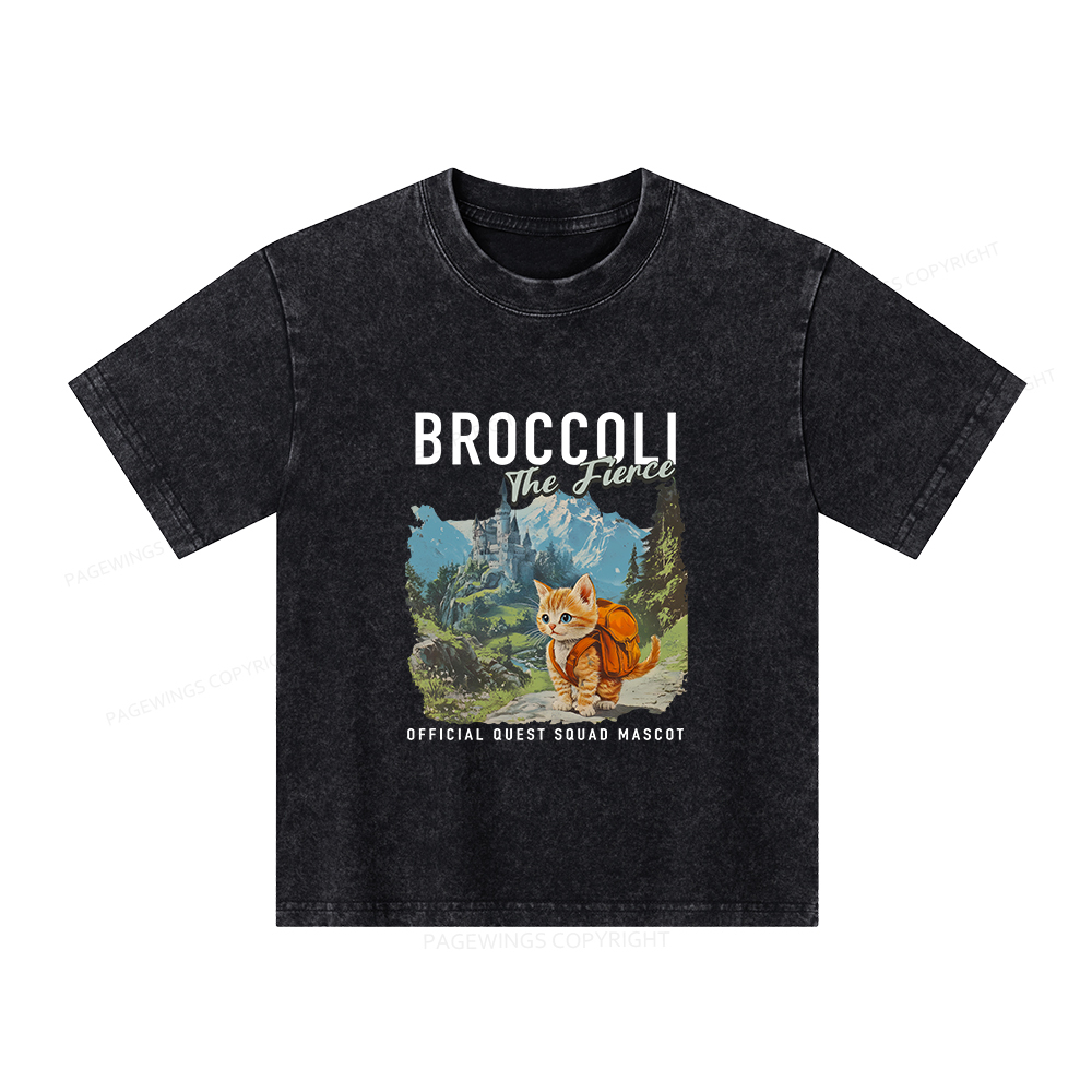 Pagewings Broccoli the Fierce Unisex Kids Washed T-shirt