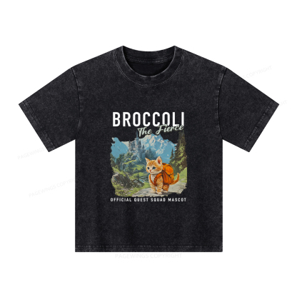 Pagewings Broccoli the Fierce Unisex Kids Washed T-shirt