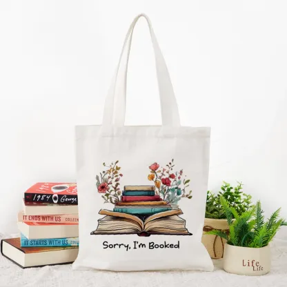 Pagewings Sorry I'm Booked Tote Bag