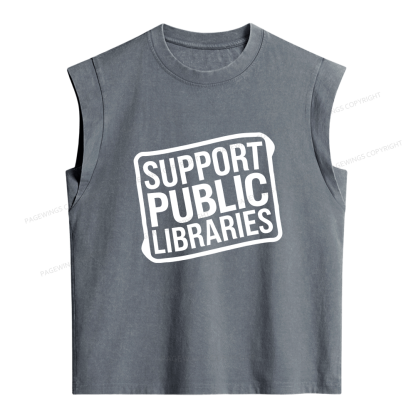 Pagewings Support Public Libraries Women's Washed Tank Top