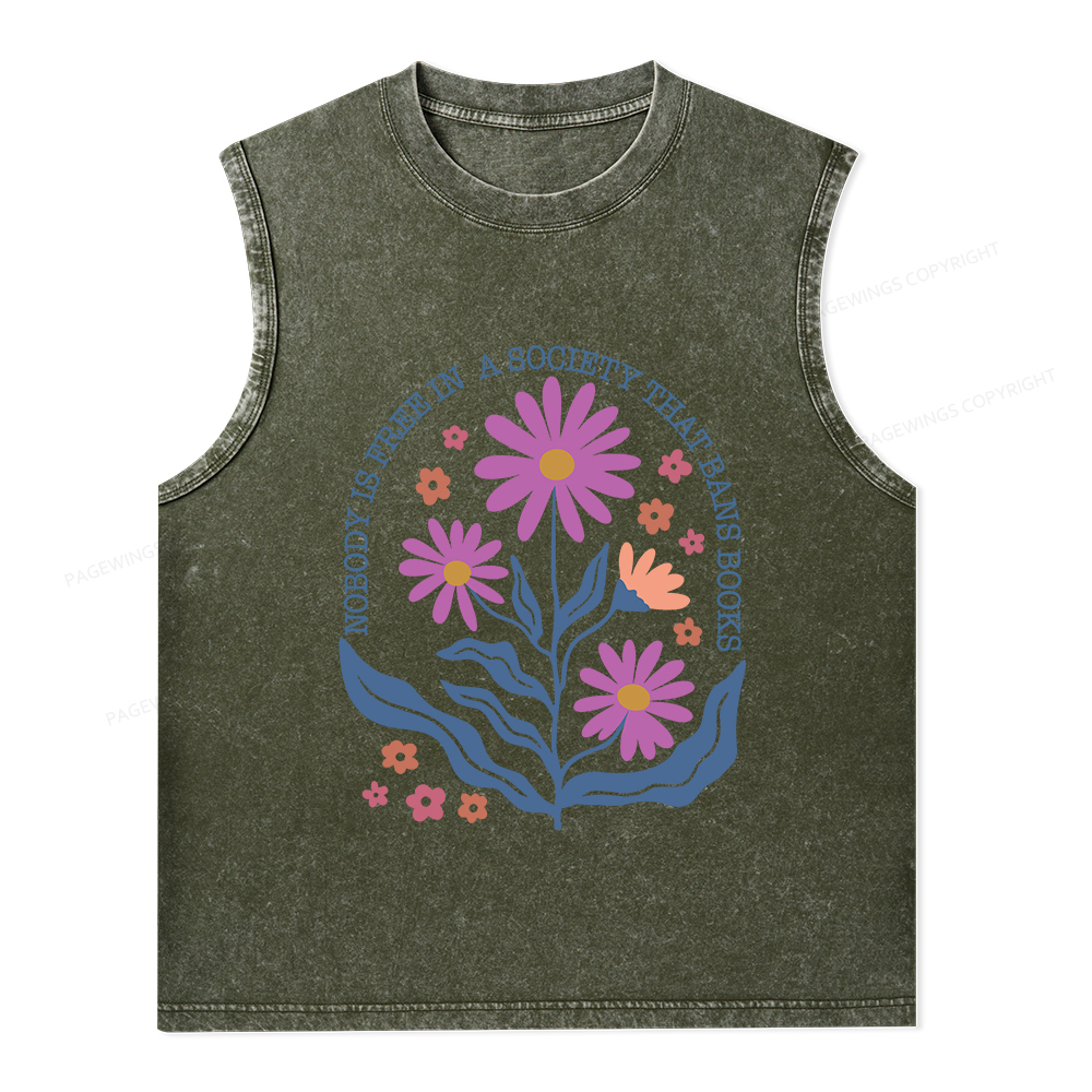 Pagewings Read Banned Books Shirt, Social Justice Gift Unisex Washed Tank Top