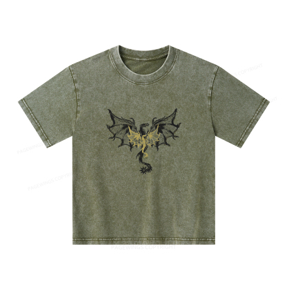 Pagewings Dragon Fantasty Unisex Kids Washed T-shirt