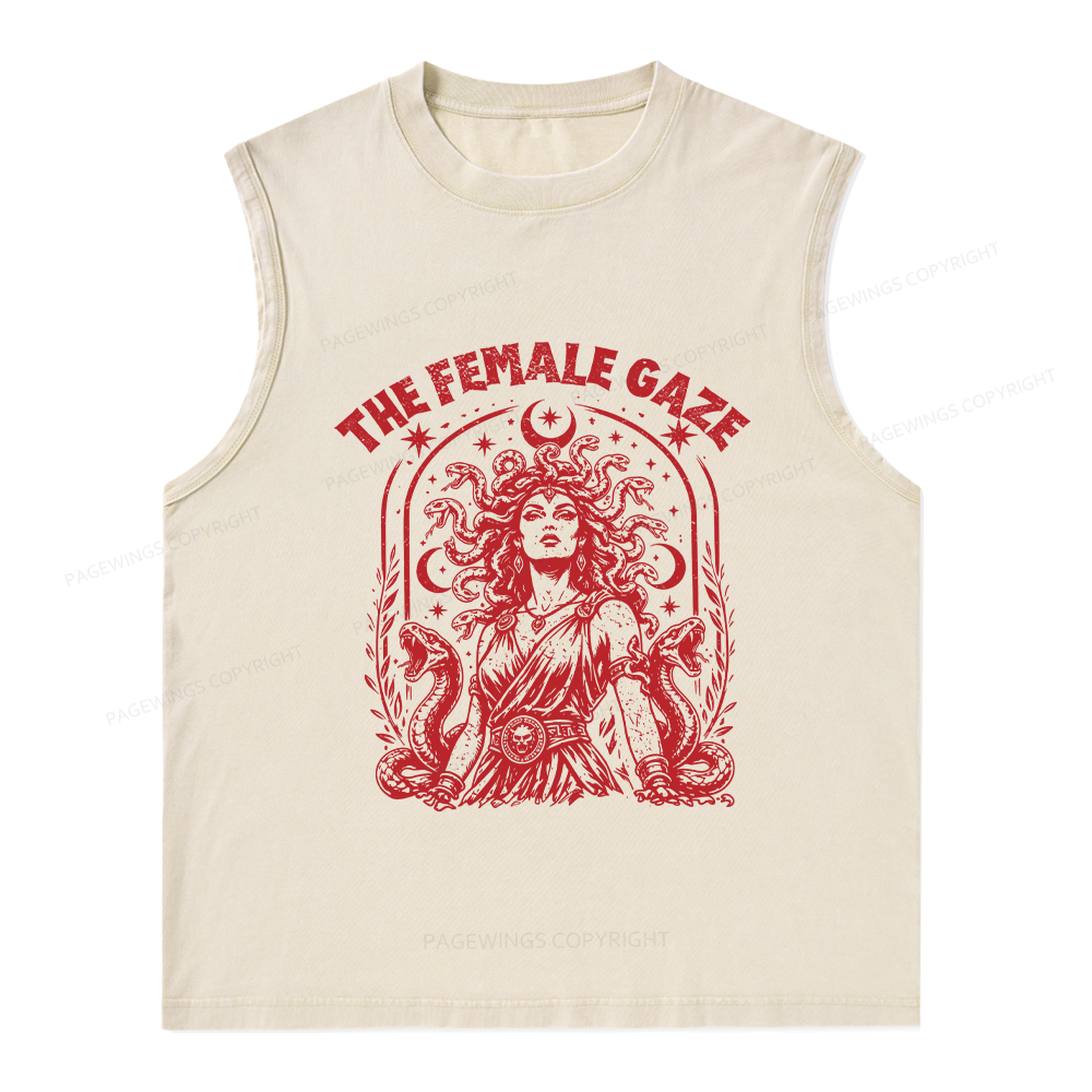 Pagewings Vintage Medusa Feminist Unisex Washed Tank Top