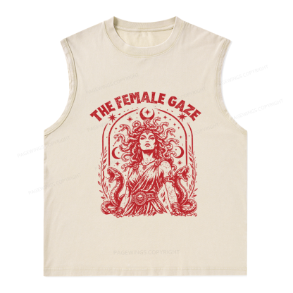 Pagewings Vintage Medusa Feminist Unisex Washed Tank Top