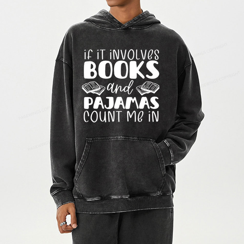 Pagewings Books And Pajamas Unisex Washed Hoodie