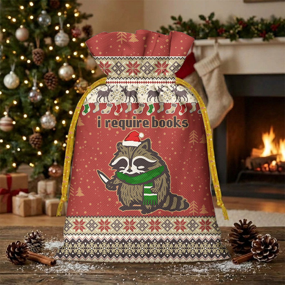Pagewings I Require Books Christmas Santa Sack