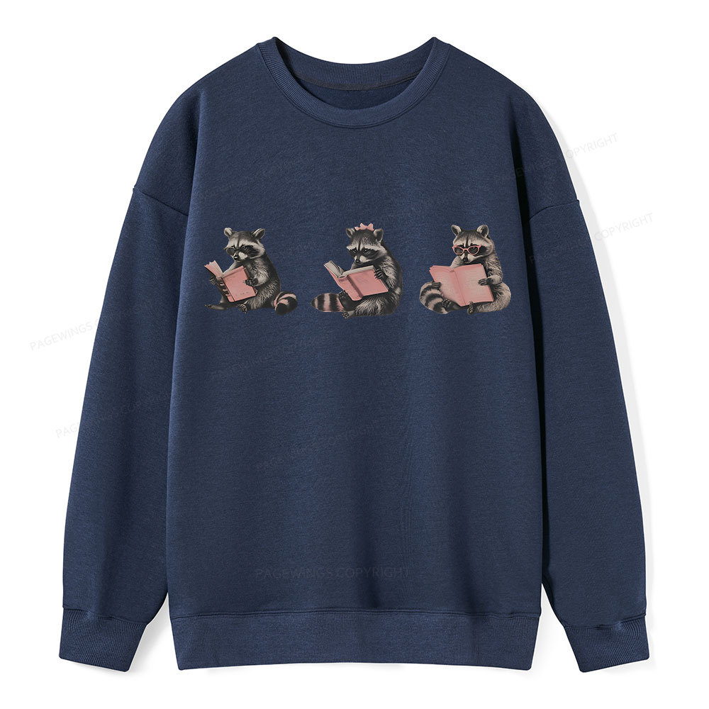 Pagewings Funny Raccoon Bookish Gift Unisex Classic Sweatshirt