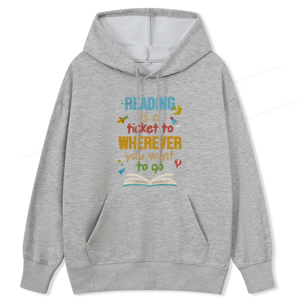 Pagewings Reading Is A Ticket Unisex Classic Hoodie