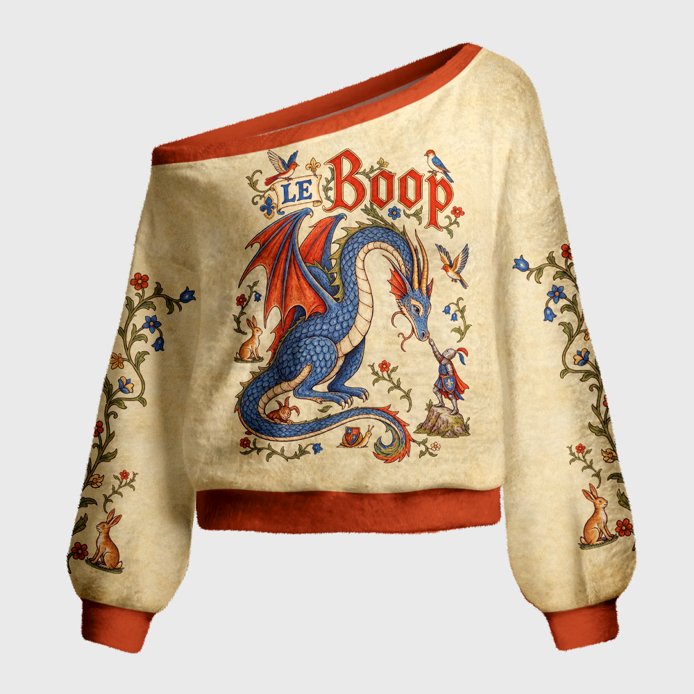 Pagewings Le Boop Off Shoulder Ugly Knit Sweater