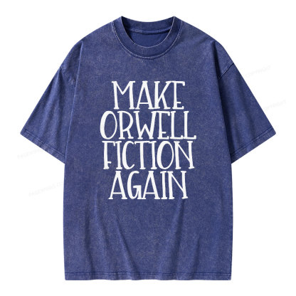 Pagewings Make Orwell Fiction Again Unisex Washed T-shirt