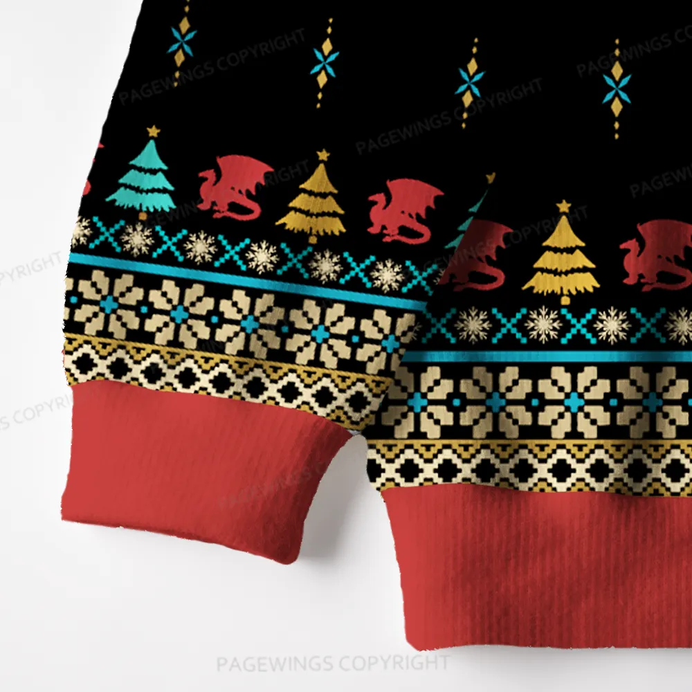 Pagewings It's Too Nonfictiony Outside Unisex Ugly Knit Sweatshirt