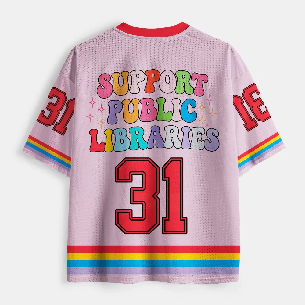Pagewings Support Public Libraries Unisex Mesh Jersey