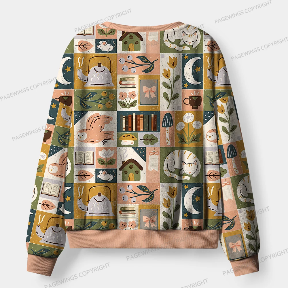 Pagewings Cozy Reading Unisex Flannel Pajama Set