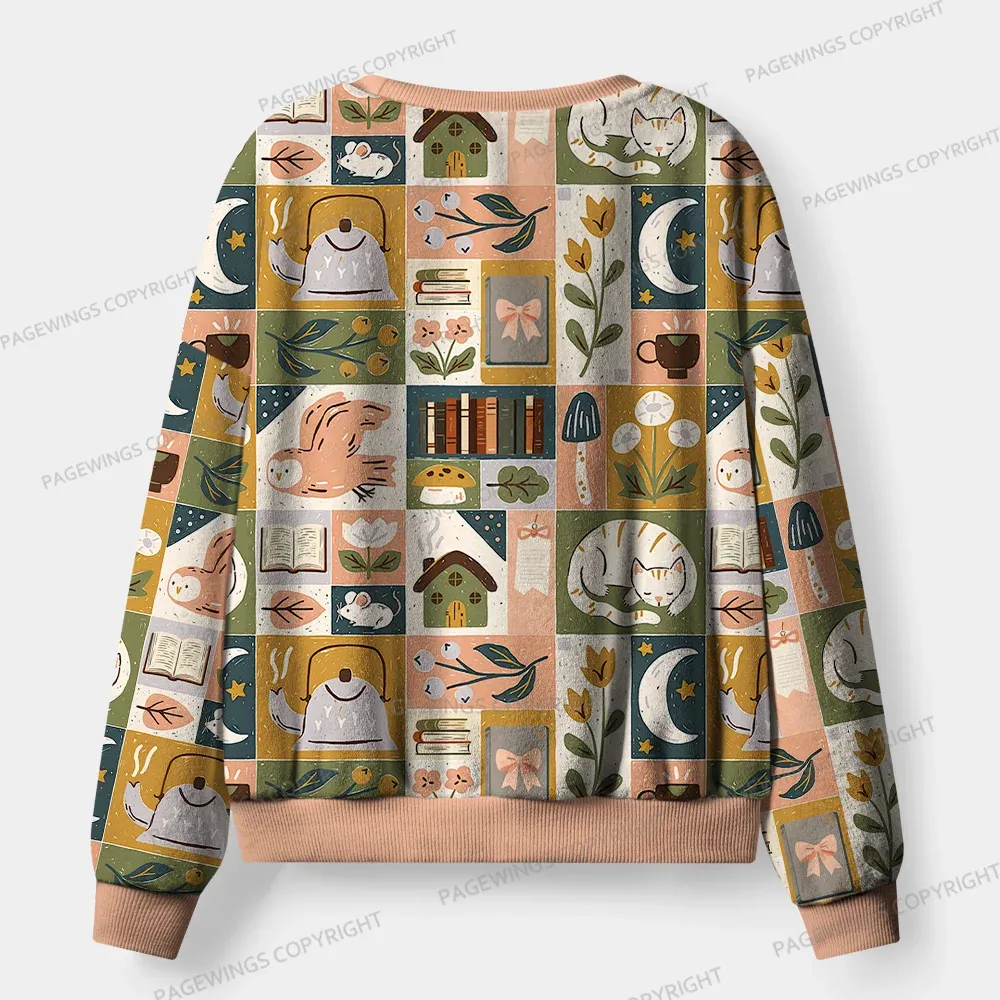 Pagewings Cozy Reading Unisex Flannel Pajama Set