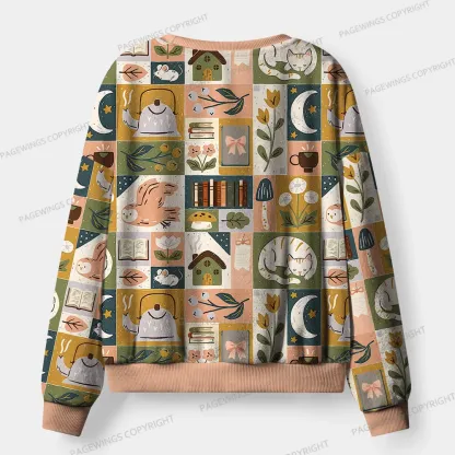 Pagewings Cozy Reading Unisex Flannel Pajama Set