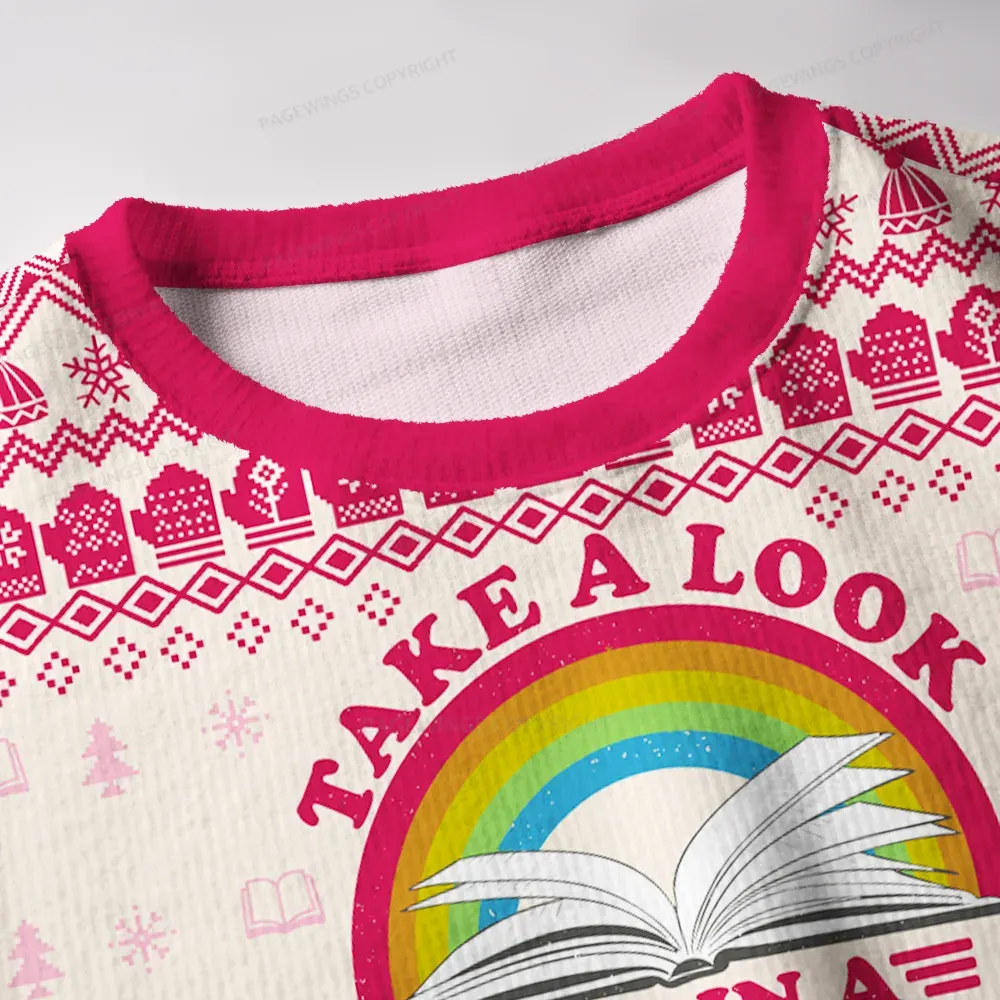 Pagewings Take A Look It's In A Book Unisex Ugly Knit Sweatshirt