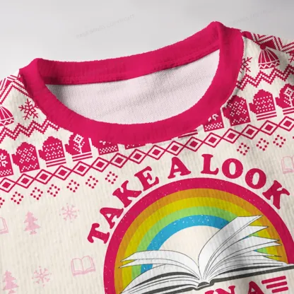 Pagewings Take A Look It's In A Book Unisex Ugly Knit Sweatshirt