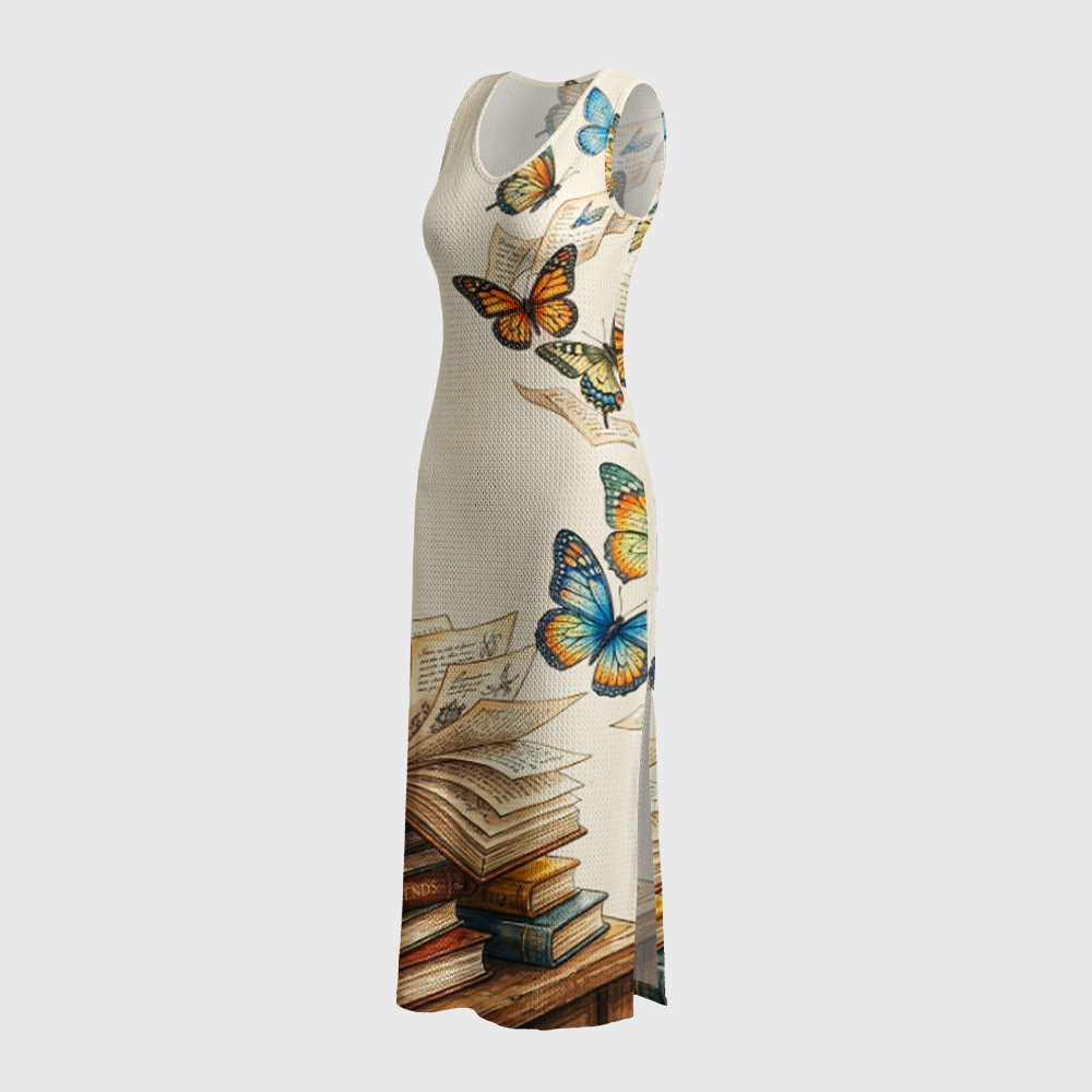 Pagewings Butterflies of Bookish Dreams Crochet Maxi Dress