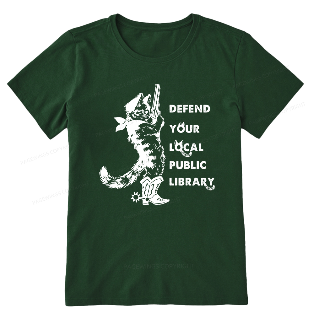 Pagewings Cat Defend Your Local Public Library Unisex Classic T-shirt