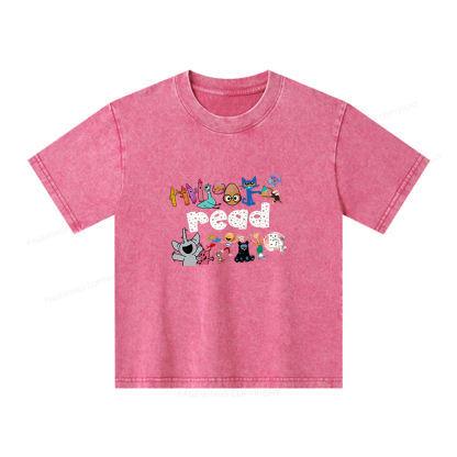 Pagewings Reading Bookish Unisex Kids Washed T-shirt