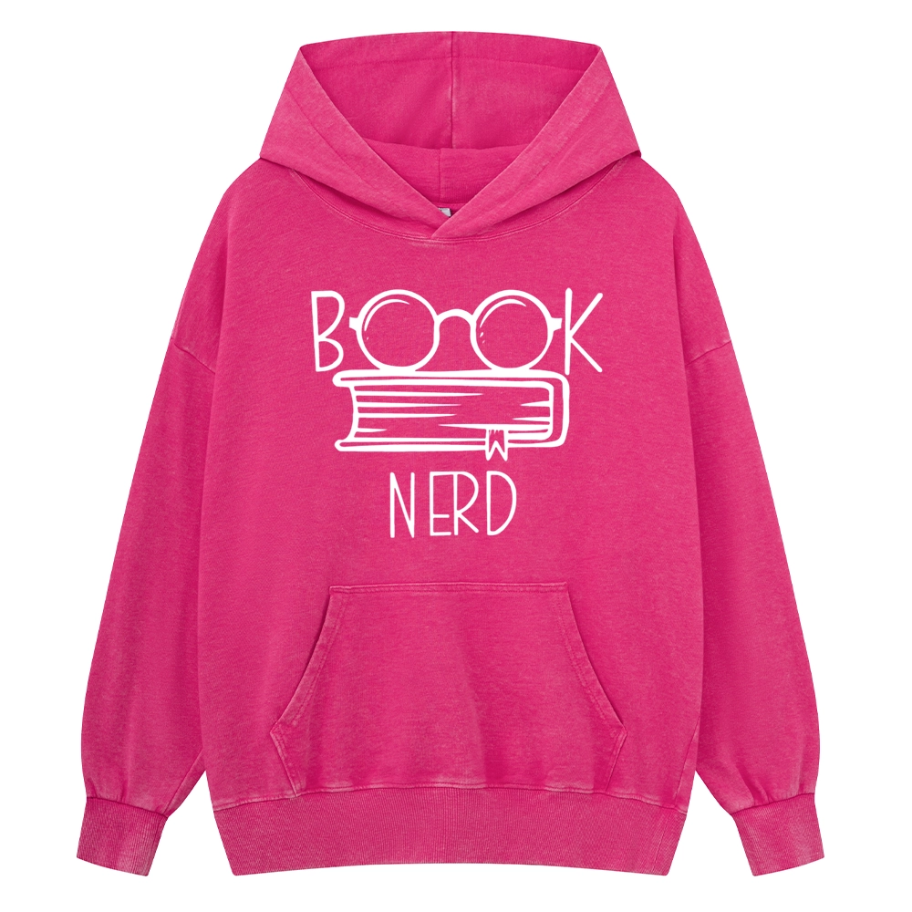 Pagewings Book Nerd Unisex Washed Hoodie