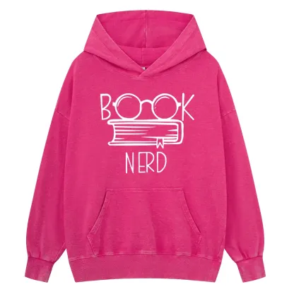 Pagewings Book Nerd Unisex Washed Hoodie