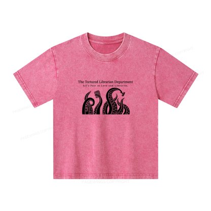 Pagewings The Tortured Librarian Department Unisex Kids Washed T-shirt