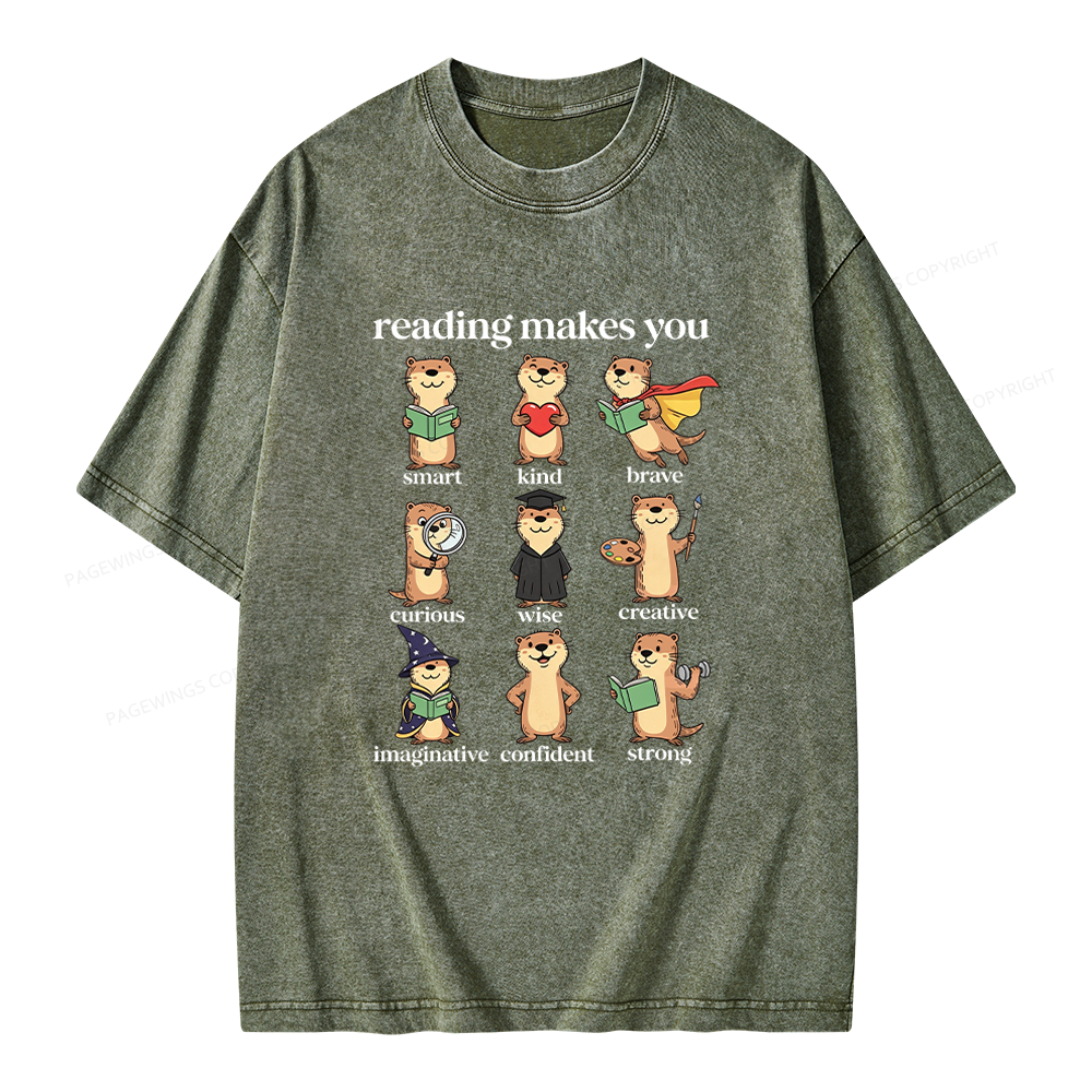 Pagewings Elementary Reading Unisex Washed T-shirt