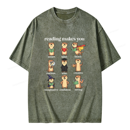 Pagewings Elementary Reading Unisex Washed T-shirt