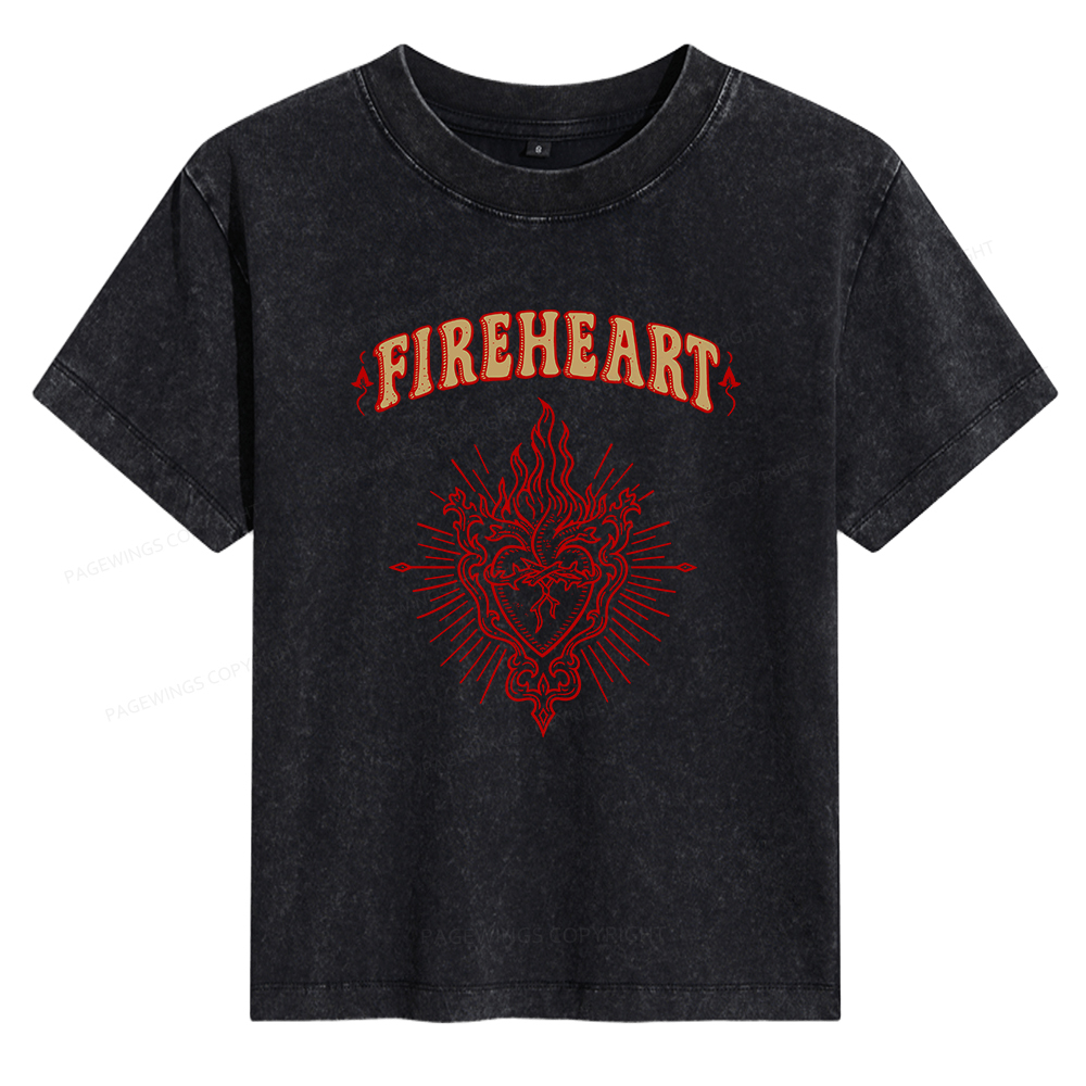 Pagewings Fireheart Women's Washed T-shirt
