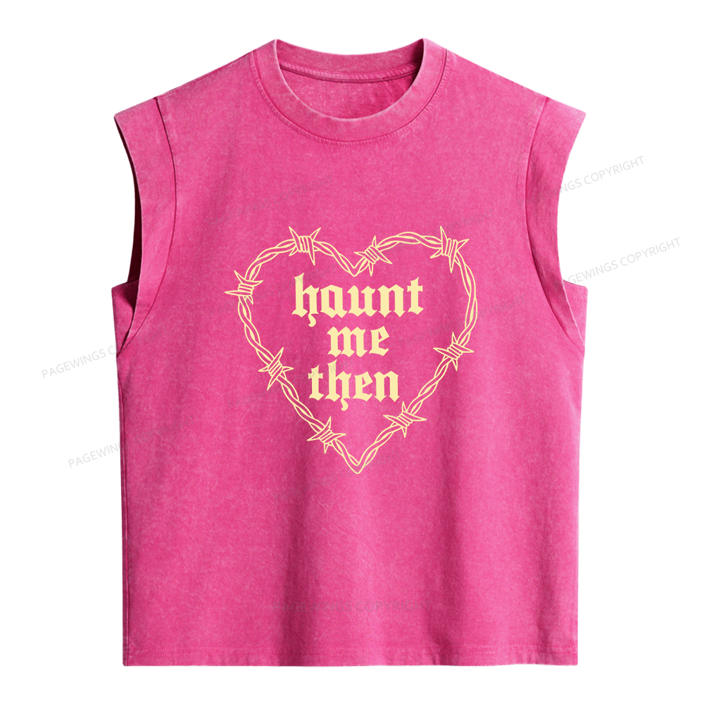 Pagewings Haunt Me Then Women's Washed Tank Top