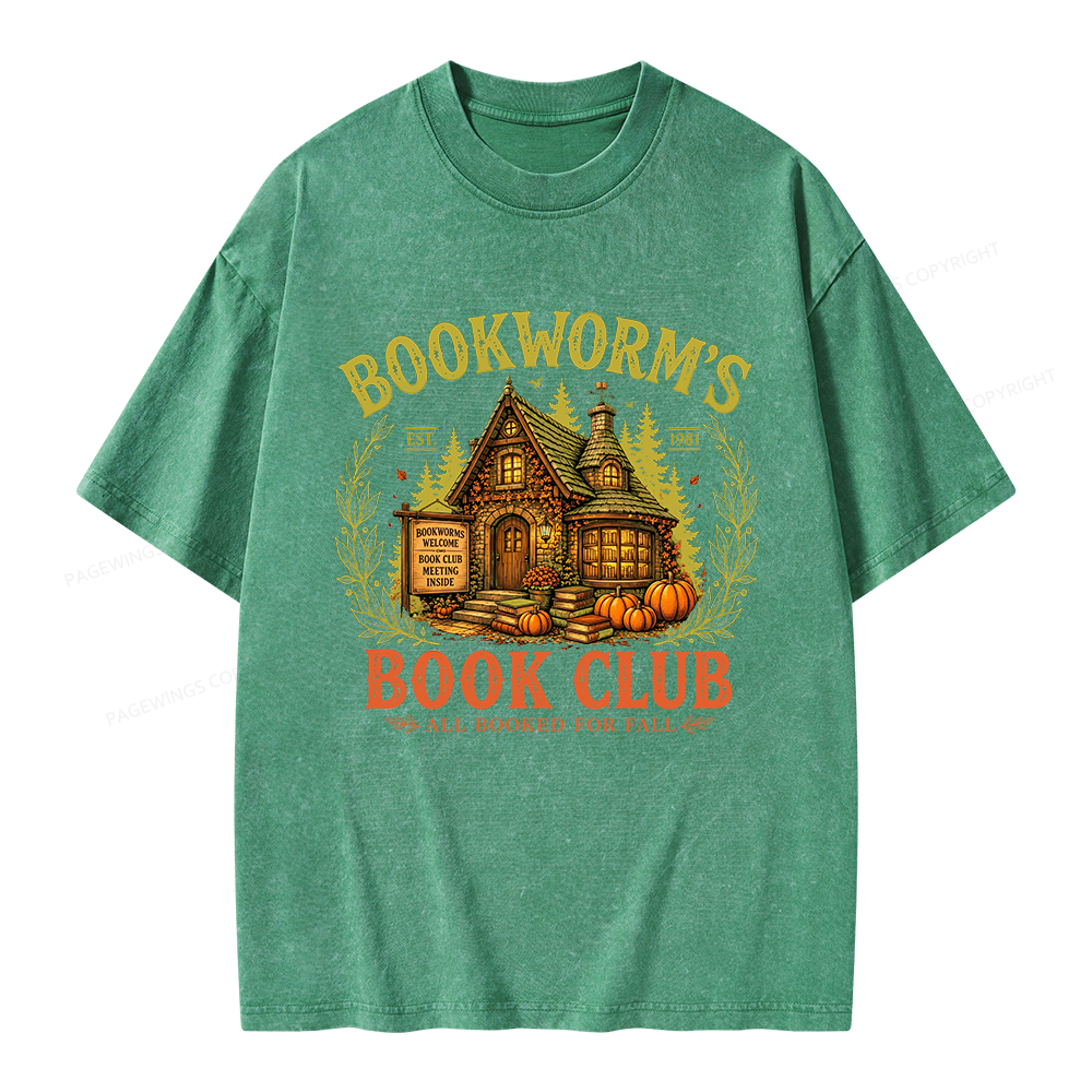 Pagewings Bookworm's Book Club Unisex Washed T-shirt