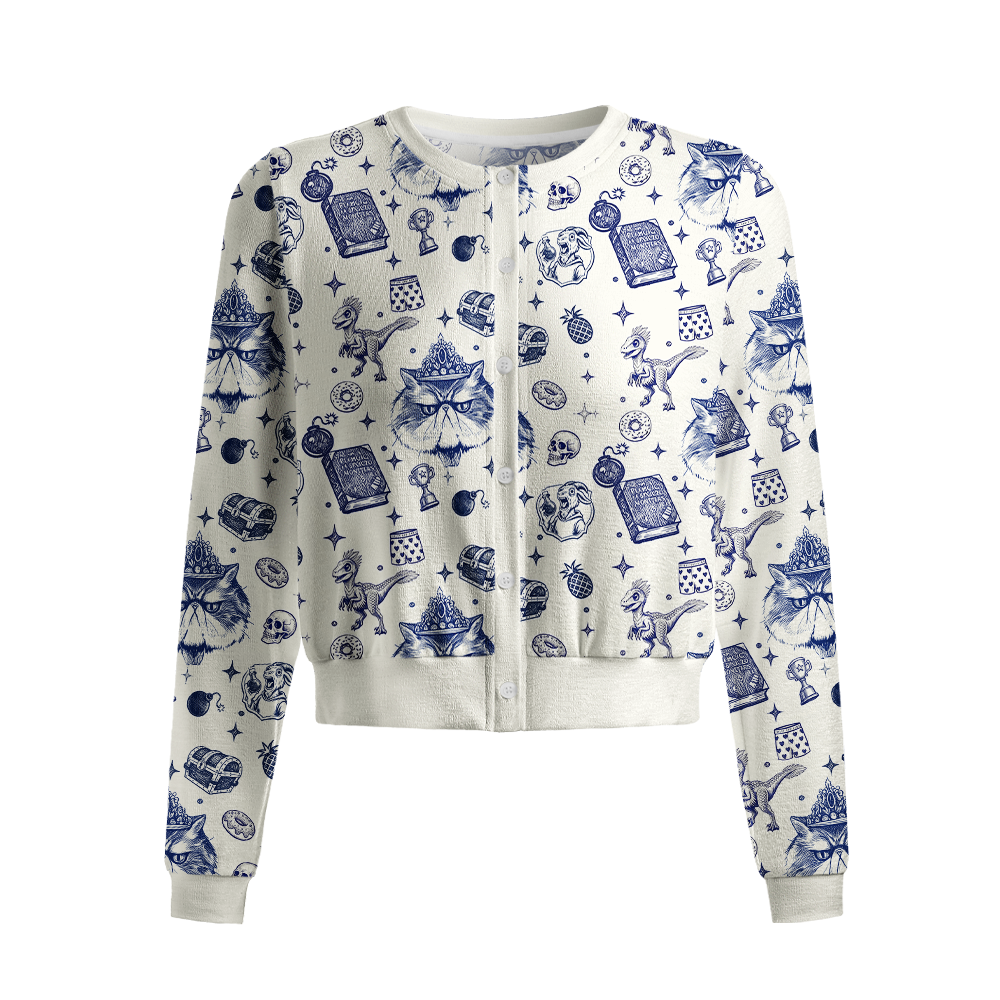 Pagewings Sci Fi Book Lover Crew Neck Cardigan Sweaters