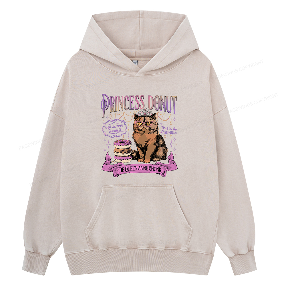 Pagewings Princess Donut Unisex Washed Hoodie