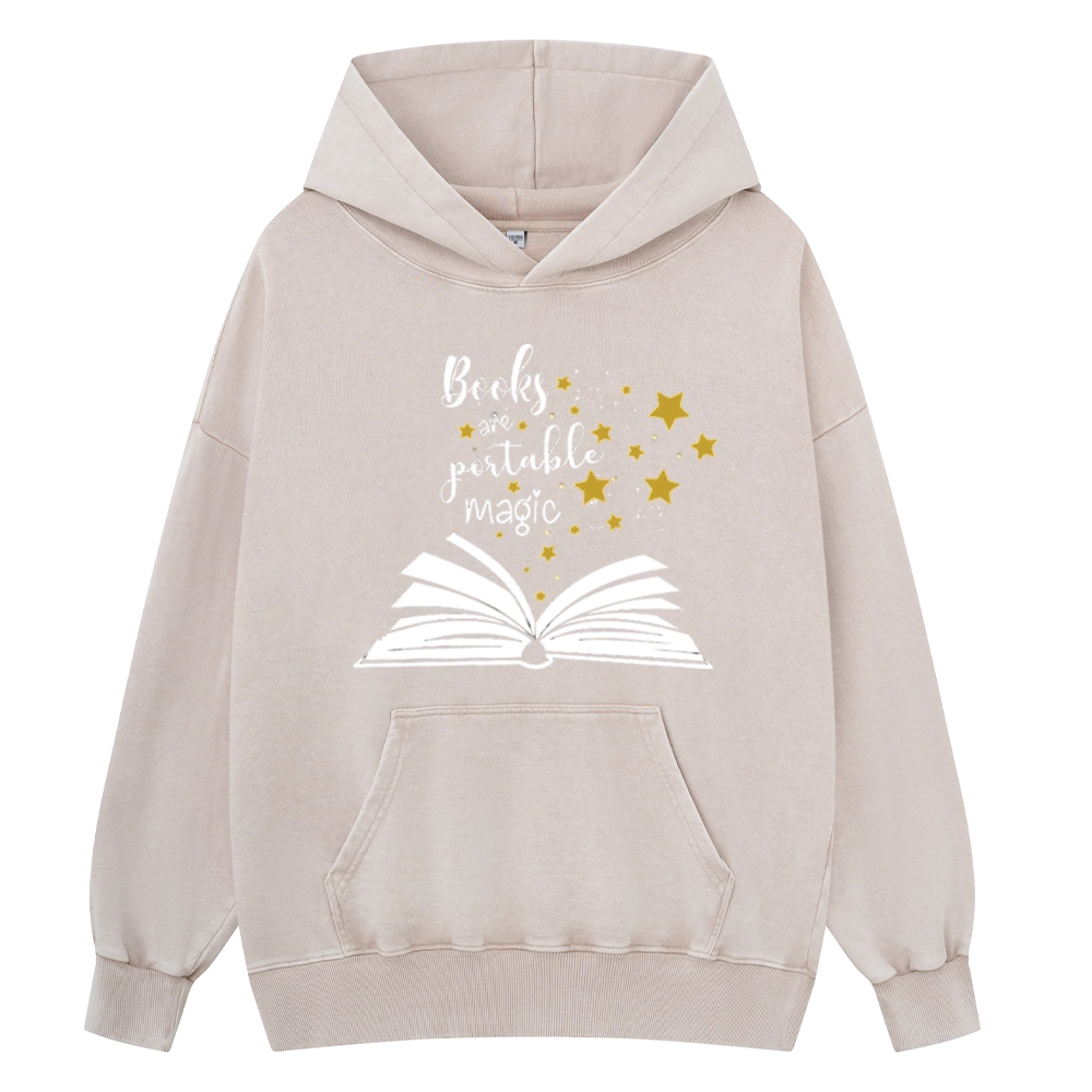 Pagewings Book Are Portable Magic Unisex Washed Hoodie