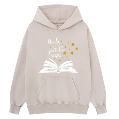 Pagewings Book Are Portable Magic Unisex Washed Hoodie