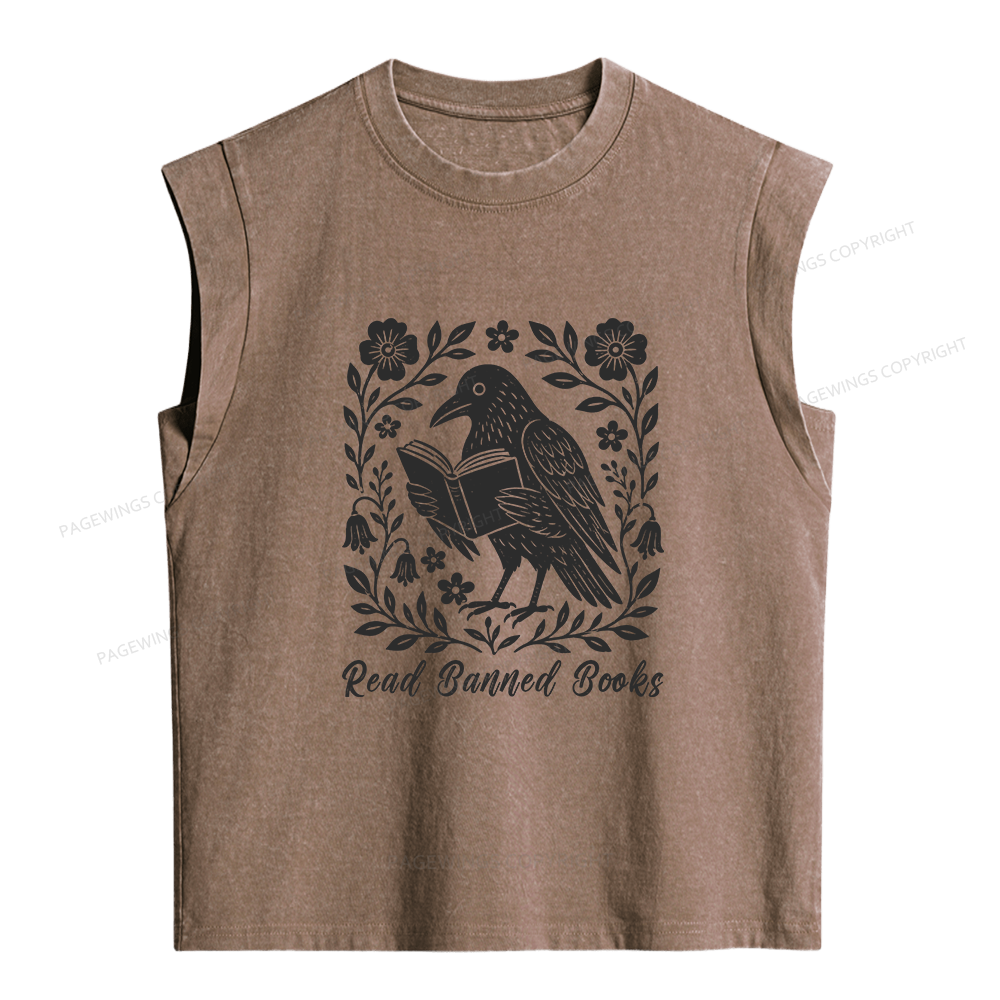 Pagewings Read Banned Books Women's Washed Tank Top