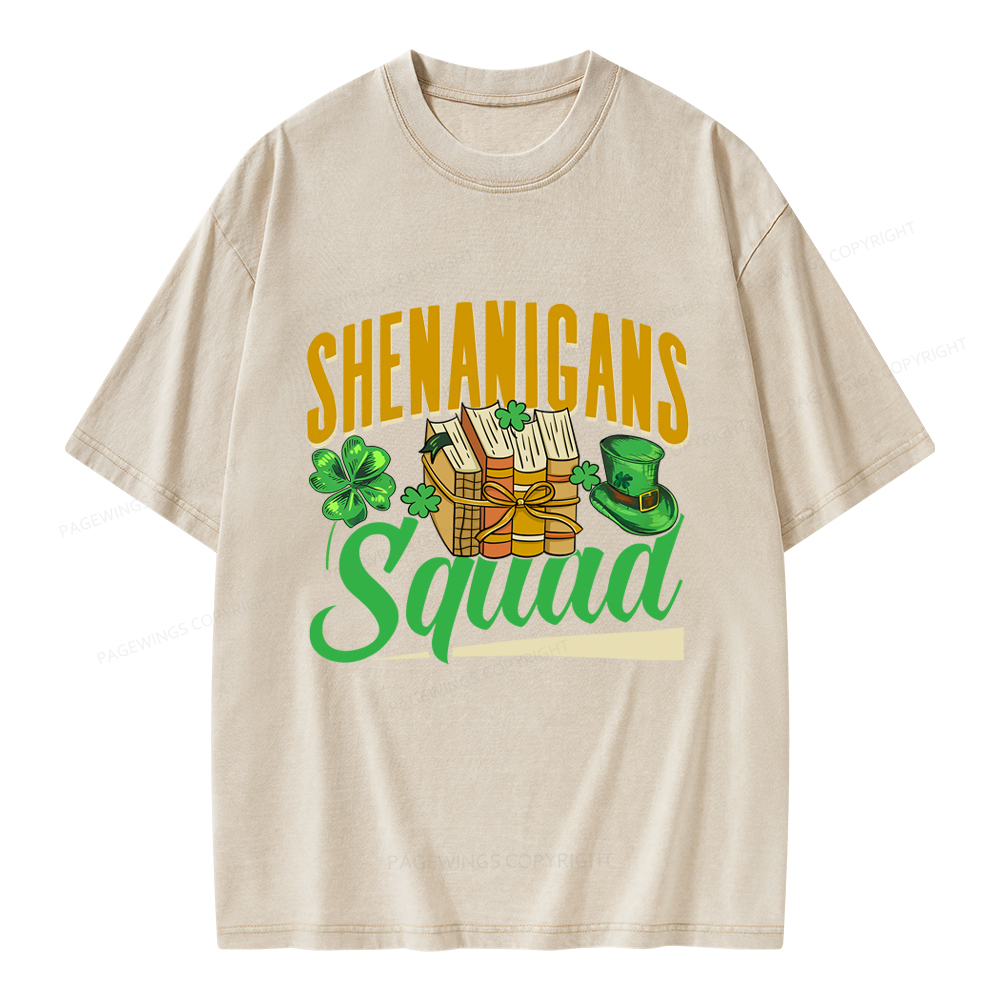 Pagewings Shenanigans Squad Unisex Washed T-shirt
