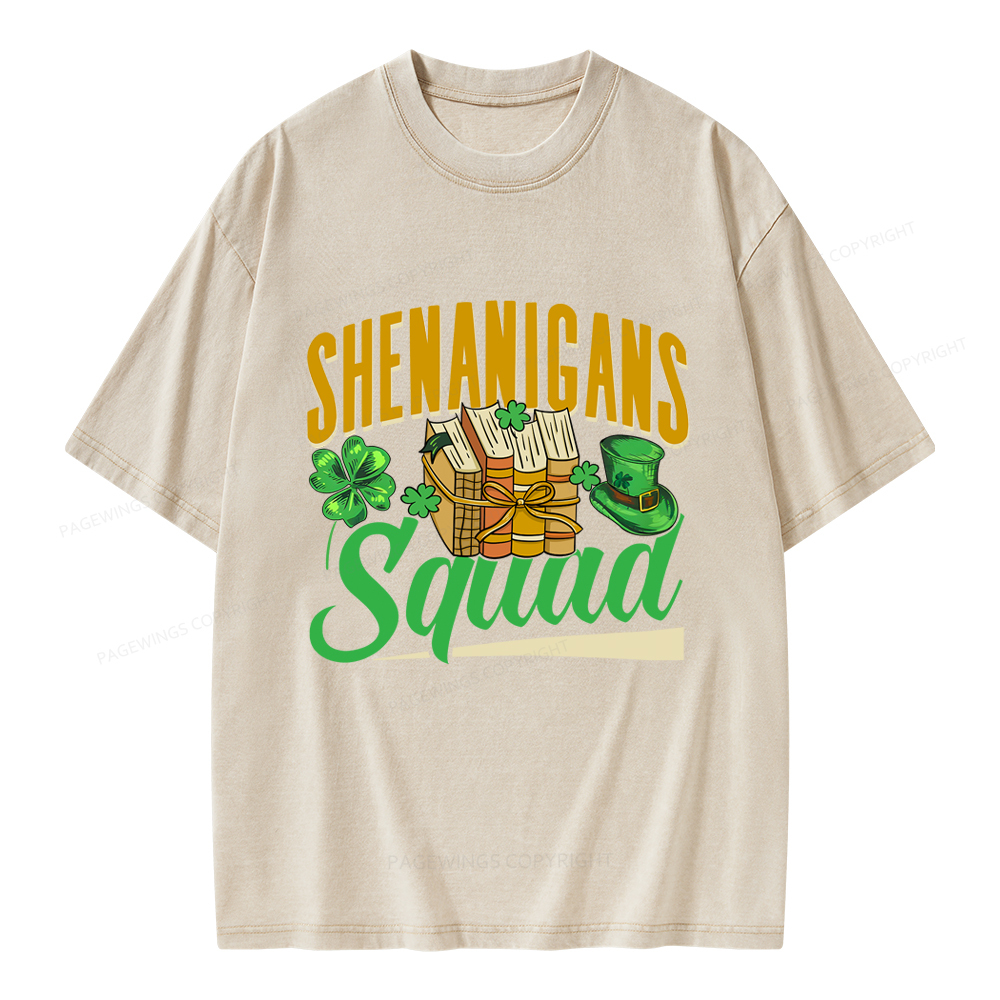 Pagewings Shenanigans Squad Unisex Washed T-shirt