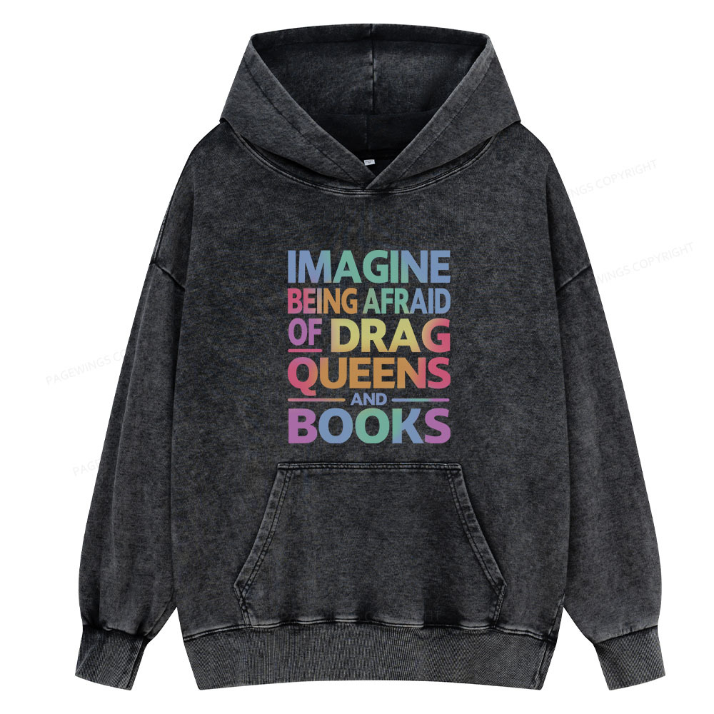 Pagewing Read Banned Books Unisex Washed Hoodie